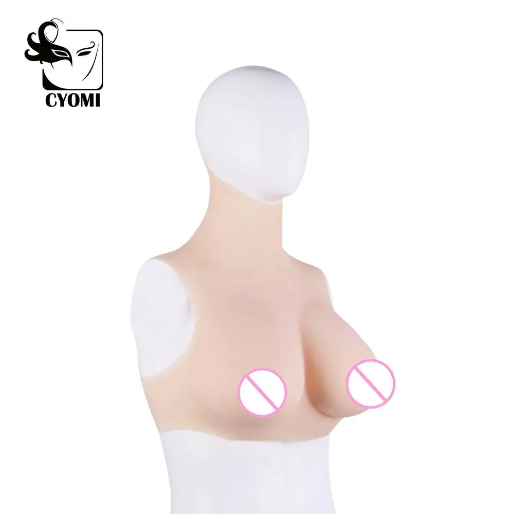 Реалистичная силиконовая грудь с шелковым хлопком CYOMI текстура кожи Трансвестит