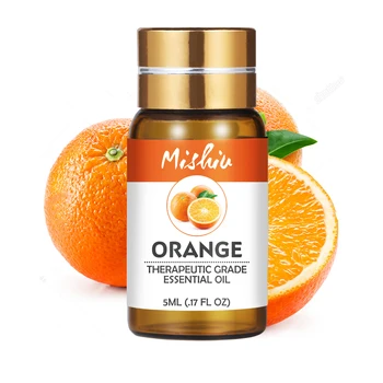 

Mishiu Pure Orange Essential Massage Oil Lavender Tea Tree Peppermint Eucalyptus Lemongrass Rosemary Lemon Essential Aroma 5ML