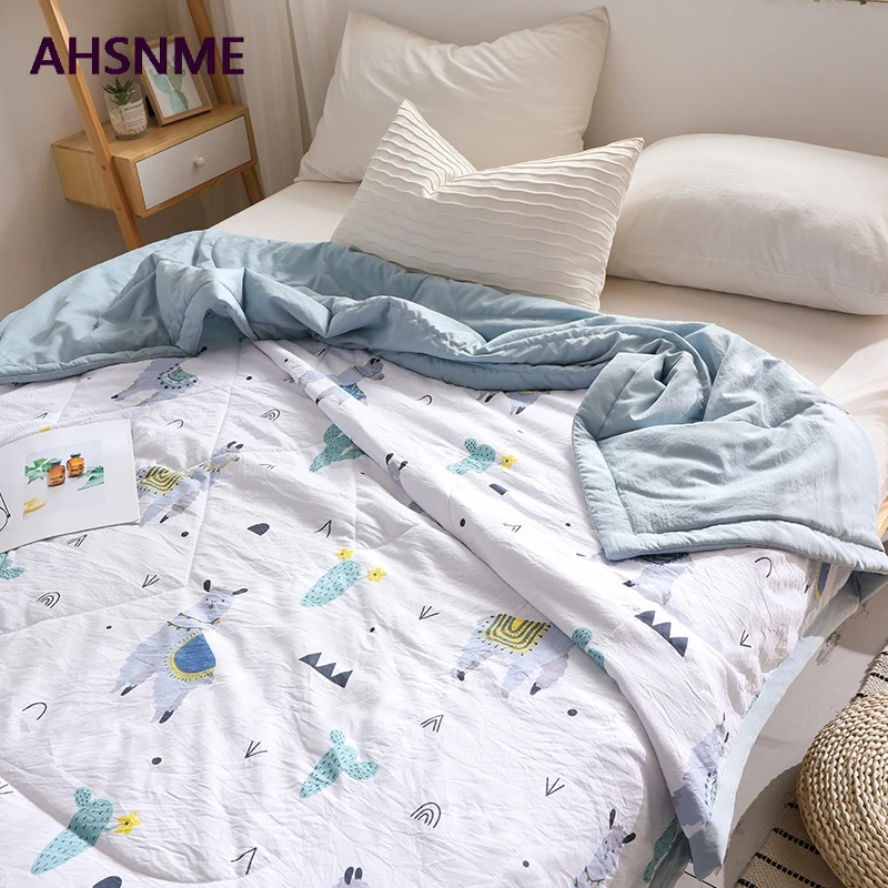AHSNME 150x200/200x230 см летнее стеганое одеяло из полиэфира, помытое Хлопковое одеяло, специальное изделие из морщин, очень мягкое, летнее, Осеннее