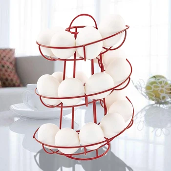 

Egg Frame Spiral Design Eggs Basket Stainless Steel Art Practical Multi-functional Storage Racks Kitchen Organization Holders