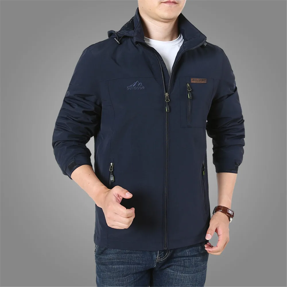 WWKK новые мужские альпинистские треккинговые ветровки рыболовные водонепроницаемые куртки походная куртка для активного отдыха мужские весенне-осенние спортивные дождевые пальто - Цвет: Sapphire