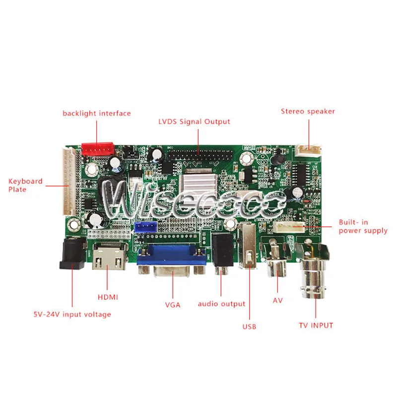 Wisecoco 15,6 дюймов 1920x1080 FHD ЖК-экран матовый ips дисплей Hdmi LVDS VGA AV Edp 30 контактов плата контроллера ноутбука ЖК-панель