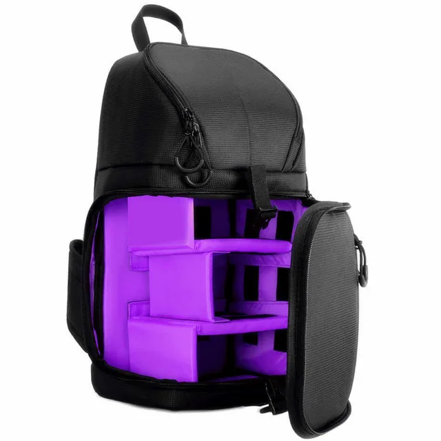 Светильник Pro Sling Bag, сумка через плечо, водонепроницаемая, водостойкая, с дождевиком, для Canon, для Nikon, для sony, SLR, DSLR, сумки для камер - Цвет: Purple
