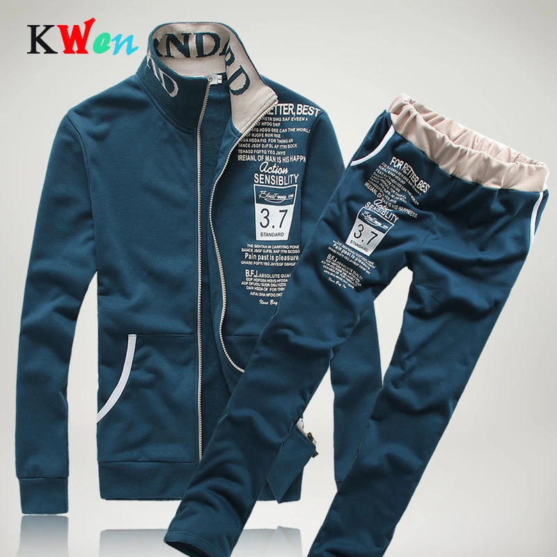 Новые мужские комплекты Модный осенне весенний спортивный костюм толстовка +