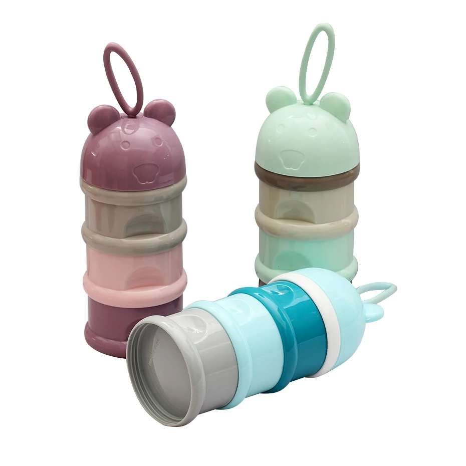 Three Layers Of Milk Powder Babies Bibs Necessary Cereal Kids Cute Eco-Friendly Safe New Top Frog Baby Portable Food Storage Box