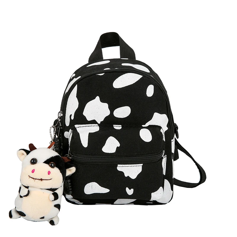 Mini Mochila De Vaca para mujer, bolso de hombro para chicas adolescentes, Mochila pequeña multifunción, escolar, 2020