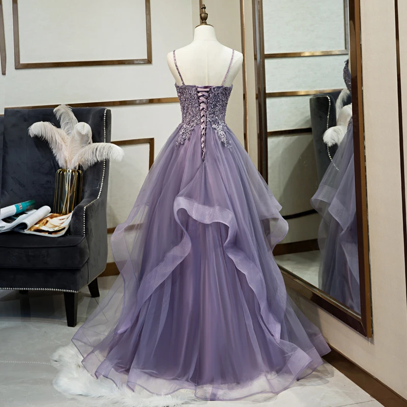 SSYFashion Novo Roxo Longo Vestido de Noite