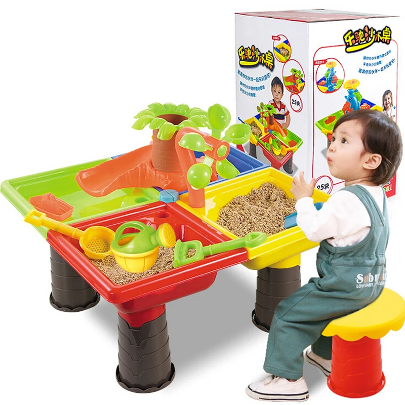  Children'S Beach Table Play Sand Pool Set Baby Play Water Dredging Tools Play Sand Toys Kids Gift F