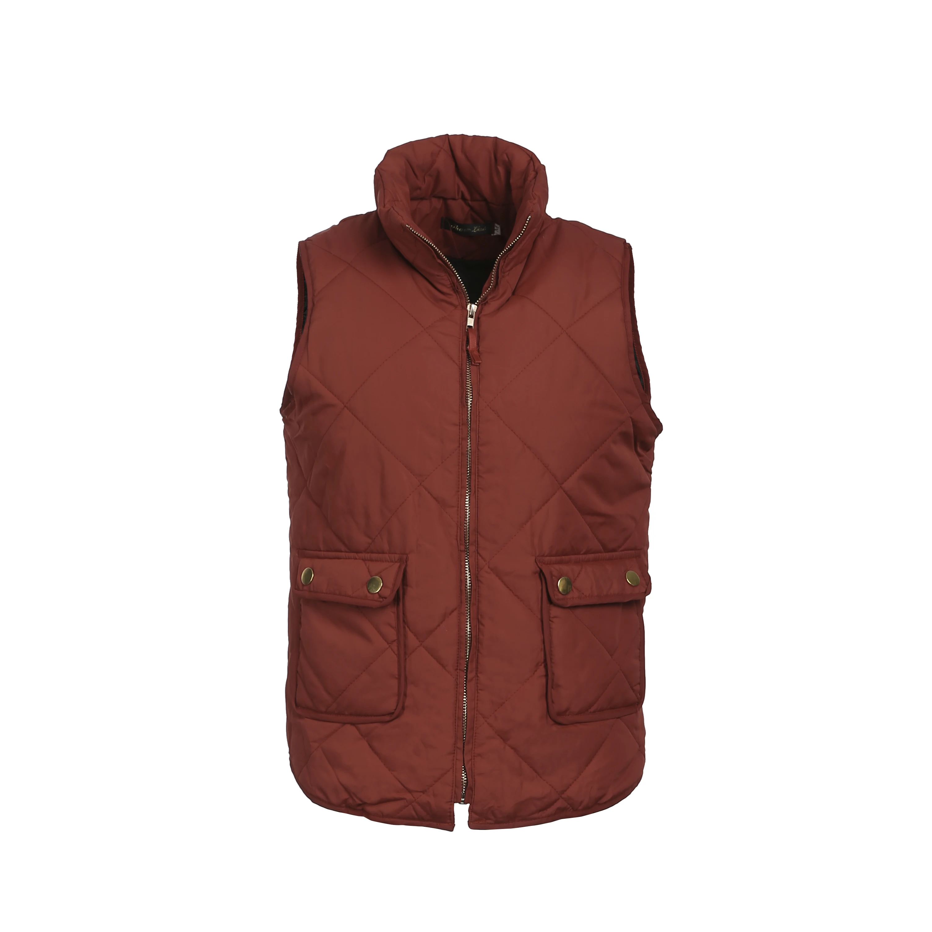Женская зимняя теплая куртка без рукавов, толстый теплый жилет, пальто S-3XL - Цвет: Коричневый