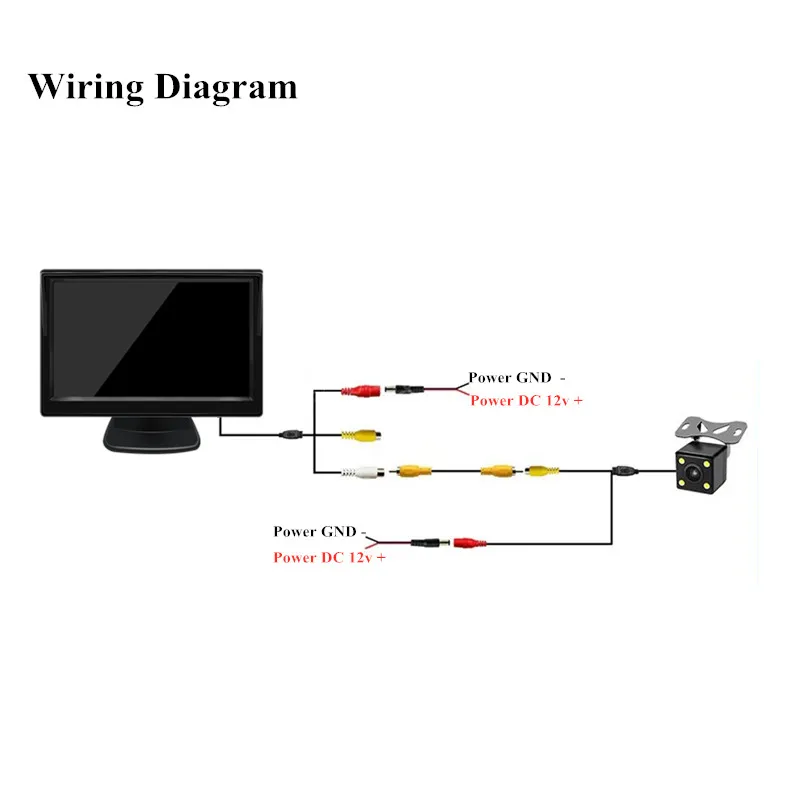 5 дюймов TFT lcd HD экран автомобильный монитор Парковка заднего вида монитор+ 4LED цветной задний вид автомобиля резервная камера