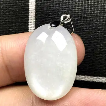 

Genuine Natural Moonstone Necklace Pendant For Woman Man 27x20x12mm Oval Beads White Light Crystal Silver Fashion Jewelry AAAAA