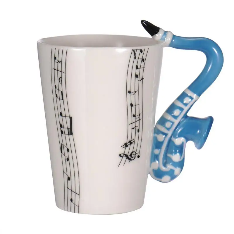 Creative Music Violin Guitar Ceramic Mug Coffee Tea Milk Stave Cups with Handle Coffee Mug Novelty Gifts for Wedding Birthday - Цвет: 19