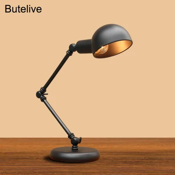 Online Industrielle Vintage Tisch Lampe Einstellbar Schaukel Arm Schreibtisch Lampe Studie Lesen Büro Studio Nacht Licht Dropshipping UNS EU Stecker E27