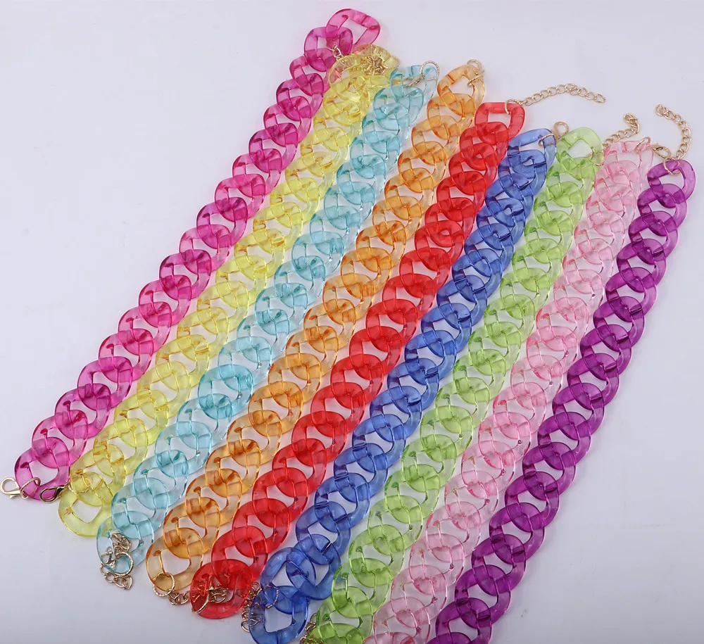 Transparent Acrylic Chain Big Necklace - Image 3