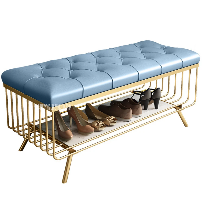 Modern Simple Bed Side Bench Creative Leather Change Shoe Bench