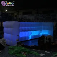 Customized 8x2.5x2.5M White Inflatable LED Lights Wall for Event Decoration / Inflatable Background Wall with LED Lighting Toys 1