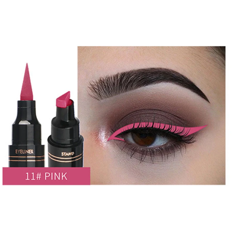 11 Hot 1 Pcs Double Ends Eyeliner Pen Colorful Eye Makeup Waterproof Long Lasting Seal Eyeliner CNT 66 - Цвет: 11