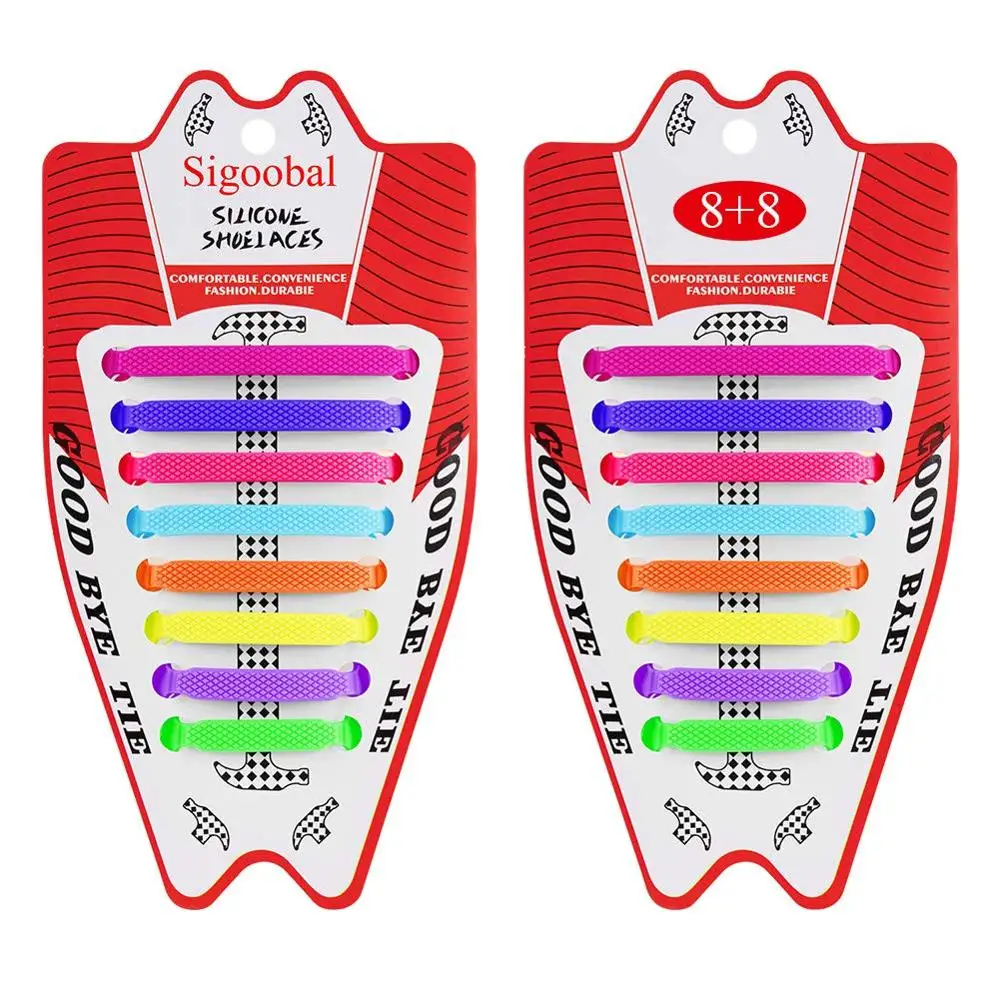Силиконовые шнурки эластичные без шнурков шнурки для обуви для детей и взрослых уличные кроссовки удобные и быстрые шнурки для обуви 16 шт