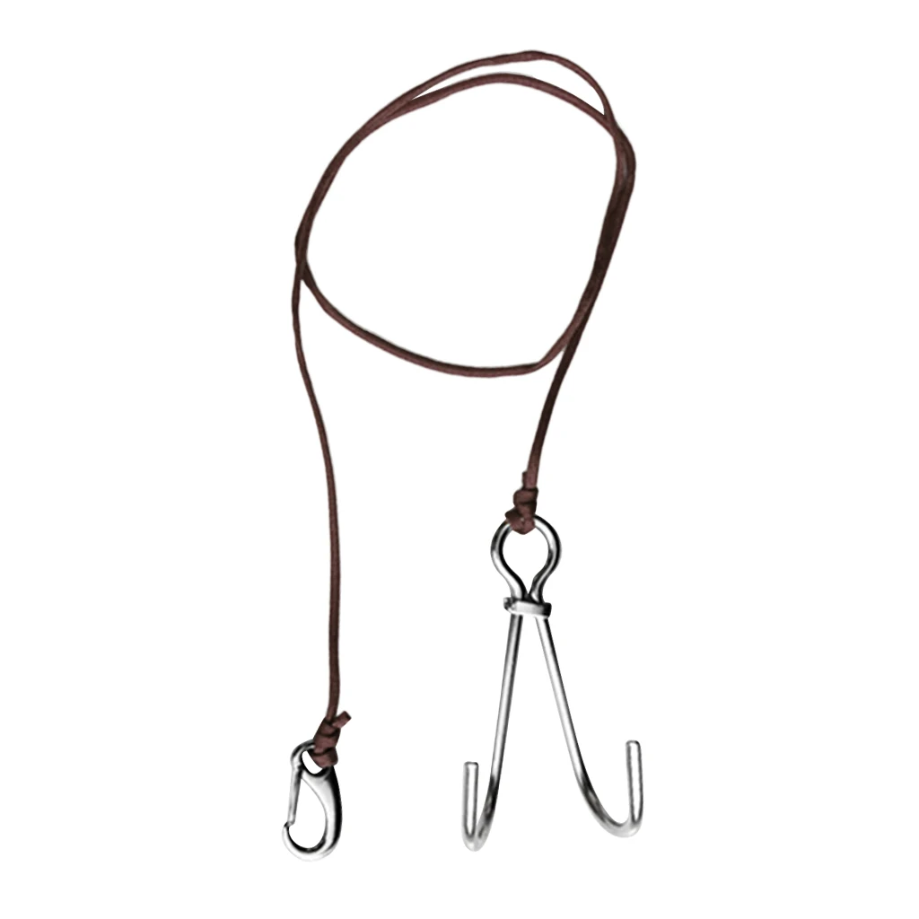 Current Scuba Diving Double Dual 316 Stainless Steel Reef Hook with 47' Line for Underwater Photographers Scuba Diving 