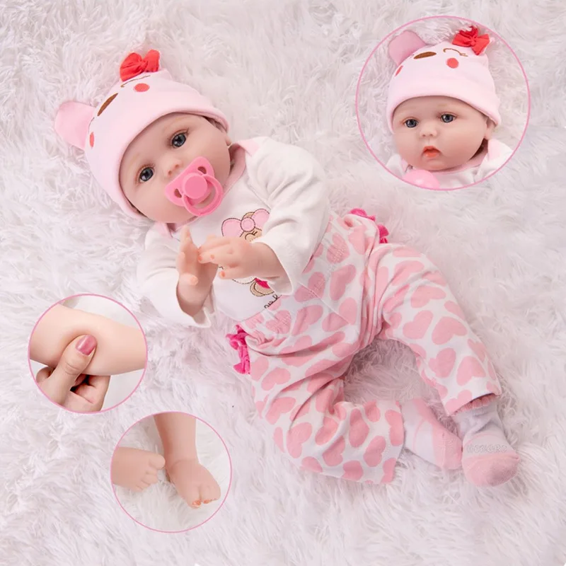 55cm Vinyl Soft and Comfortable Reborn Baby Doll Fashion Cute Simulation Baby Doll Baby Early Education Toy Birthday Gift