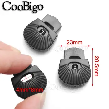 

500pcs Shell Cord Lock Toggles Clip Stoppers 28.5 x 23mm Push Lock for Shoelace Paracord Bungee Cord Elastic Rope Accessories