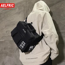 AELFRIC, унисекс, Ретро стиль, хип-хоп, несколько карманов, Холщовая Сумка через плечо,, модная уличная Женская и мужская нагрудная сумка через плечо