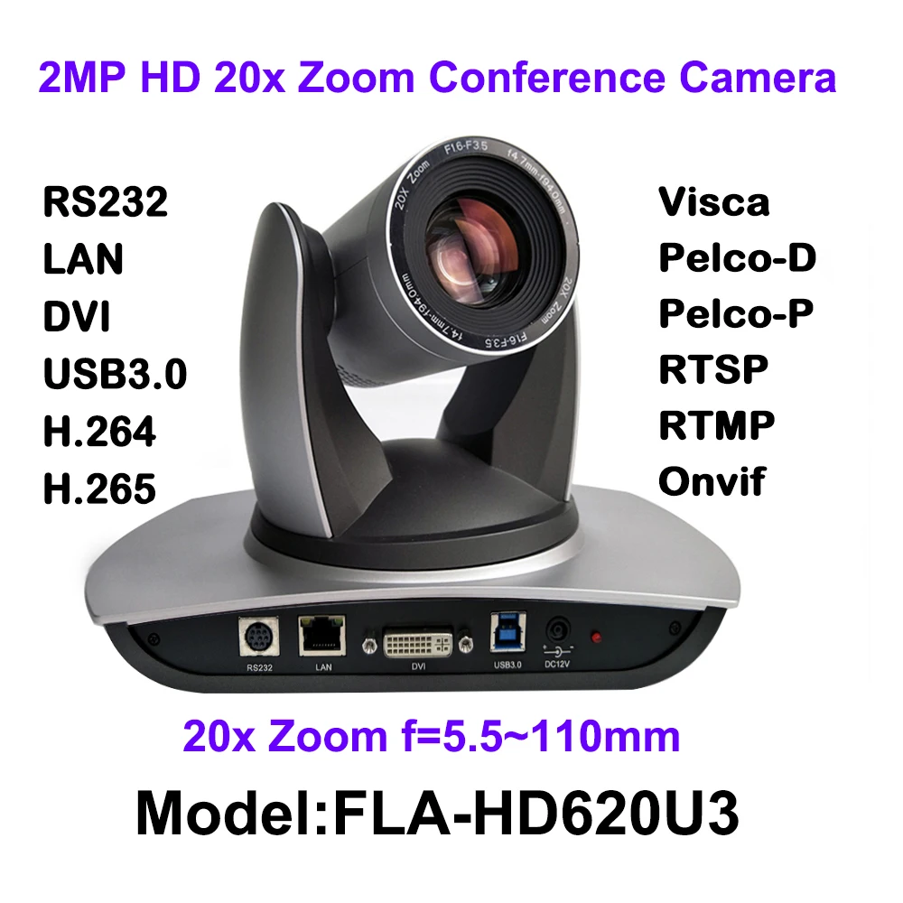 Камера для телетренировок 2 0 МП 1080P60 20x с автоматическим зумом USB3.0 Onvif IP DVI PTZ|20x zoom|ip