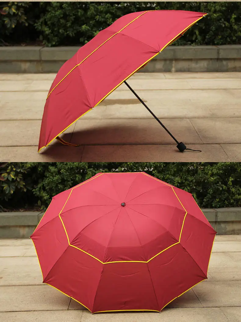 130 см большой зонт для дождя женский двойной слой складной прочный ветрозащитный мужской зонт для бизнеса Портативный Открытый зонтик Paraguas