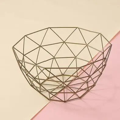Фруктовые закуски корзинка для конфет Desktop Спальня Кухня корзина с фруктами украшения Европейский металлический полые черные корзина для хранения wx11301727 - Цвет: B-Bronze