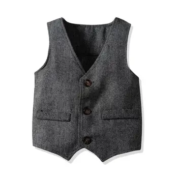 

Boys Clothes Suit Vest Wedding Party Clothing Toddler Kids Costume Boys Formal Wear Cotton Single Breasted Special Occasion