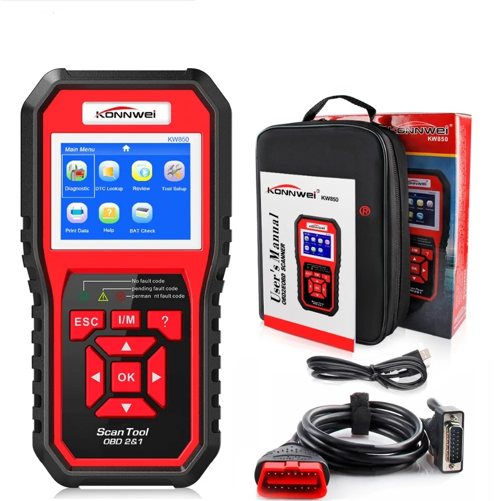 Профессиональный OBD2 сканер автомобильный KW850 код ридер OBD II и EOBD код сканер Авто диагностический инструмент для всех автомобилей после 1996