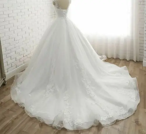 ANGELSBRIDEP-Scoop-Neck-Ball-Gown-Wedding-Dresses-Boho-Vestido-De-Noiva-Corut-Train-Bridal-Gowns-Formal (5)
