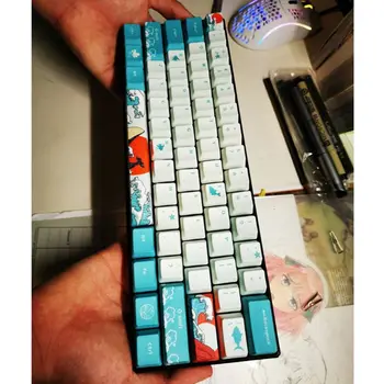 

5 Sides Dye-Sublimation 109 Keys OEM PBT Keycaps Full Set Mechanical Keyboard Keycaps Ukiyo-e Sea Waves Keycaps