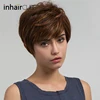 Imhaircube Synthetic Pixie Cut Women Wigs Natural Bangs Fluffy Layered Straight Blonde Highlights Heat Resistant Short Hair Wig 1