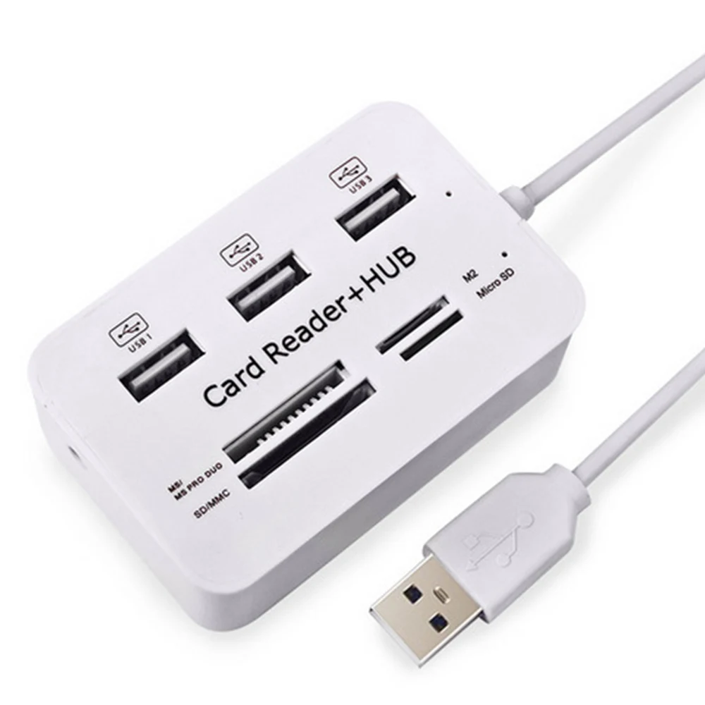 Usb-хаб 3,0 Мульти USB 3,0 концентратор разветвитель 3 порта кардридер мульти usb-хаб супер скорость микро хаб для компьютера аксессуары - Цвет: USB 2.0