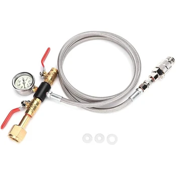 

Charging Valve Connector, CO2 Filling 1.8M Hose Adapter Converter with Gauge and Dual Valve for Sodastream CGA320