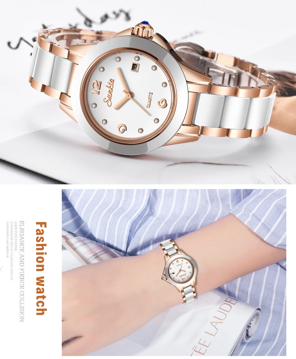 SUNKTA, новинка, часы из розового золота, женские кварцевые часы, Дамский Топ бренд, роскошные женские наручные часы, женские часы, Relogio Feminino+ коробка