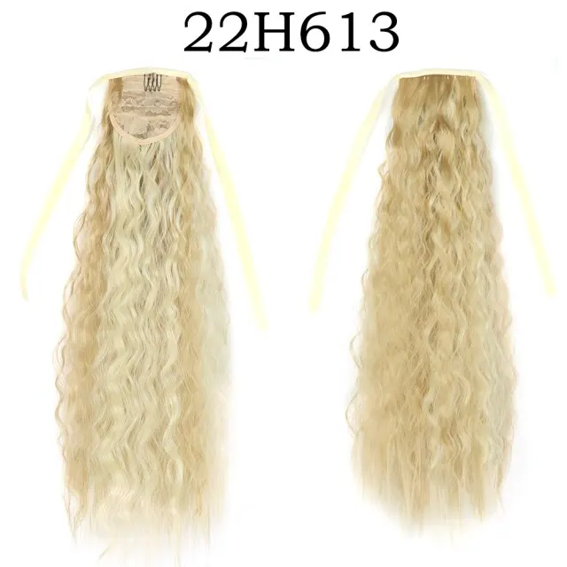 Corn Wavelength Ponytail Synthetic Fake Bandage Hair Extension Black-tailed Blond Girl Heat-resistant Ladies Special Extra Long P1B/30