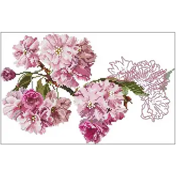 

Pink flower patterns Counted Cross Stitch 11CT 14CT 18CT DIY Chinese Cross Stitch Kits Embroidery Needlework Sets home decor