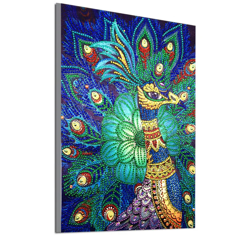RUBOS DIY 5D Diamond Embroidery Blue Peacock Animal Bead Diamond Painting Rhinestone Picture Big 3D Pearl Mosaic Hobby New Sale (2)