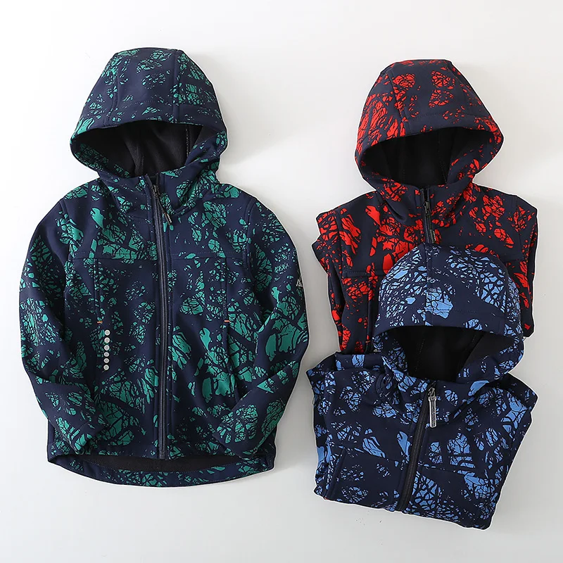 

90319 BOY'S Casual CHILDREN'S Jacket 19 Autumn And Winter Hooded Soft Cover Raincoat Jacket