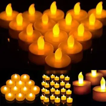 

12PCS LED Tea Lights Candles Lamp Flameless Flickering Weeding Decor Battery Operated Night Light for Halloween Birthday Party