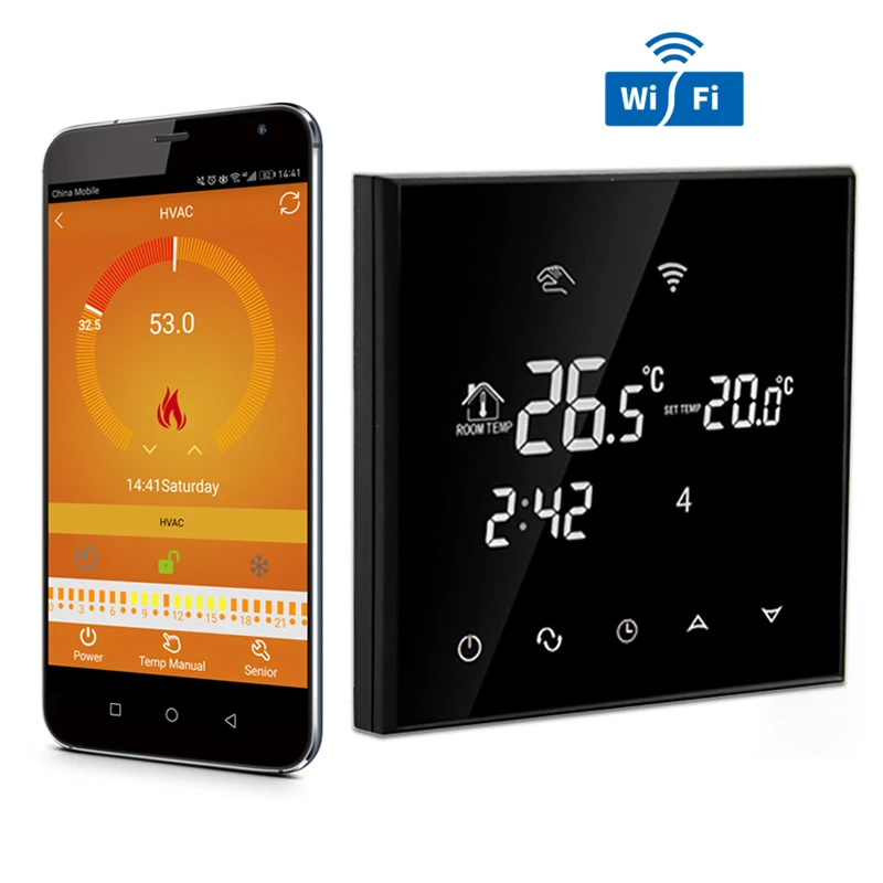 Beok wifi термостат для электрического нагрева, управляемый IOS и Android смартфон программируемый wifi контроллер температуры - Цвет: TGT70WIFI-EP