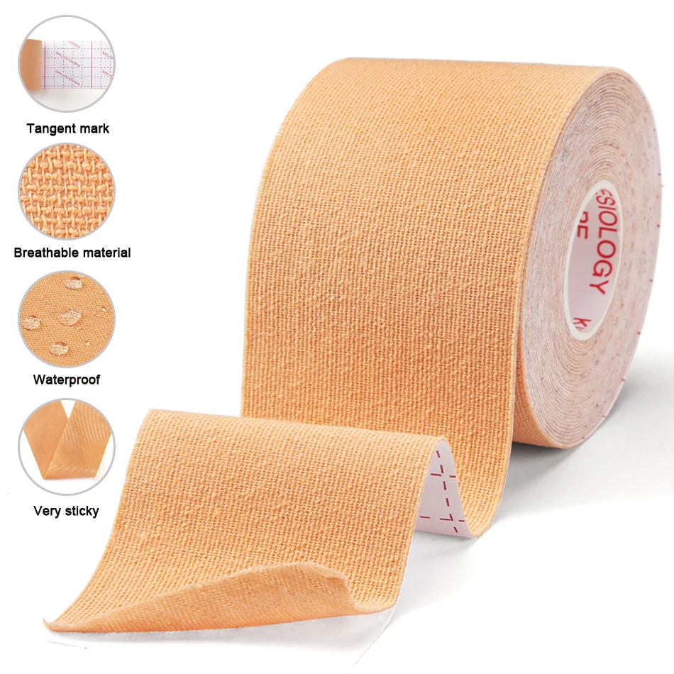 Kinesiology Tape 5 Size Athletic Recovery Self Adherent Wrap Taping Medical Muscle Pain Relief Knee Pads Protector