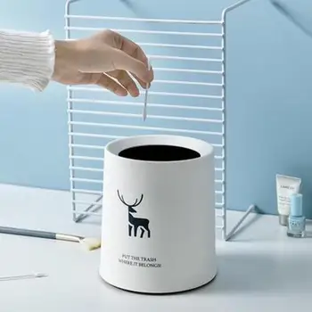 

Mini Car Trash Can Desktop Waste Bins Double-layer Square/Round Plastic Garbage Bag Holder Storage Bucket Without Lid Kitchen