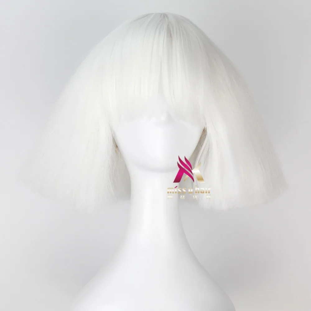 Lady Gaga Wig Black Blonde White Synthetic Hair Cosplay Wig Halloween Party Costume Wigs+wig cap