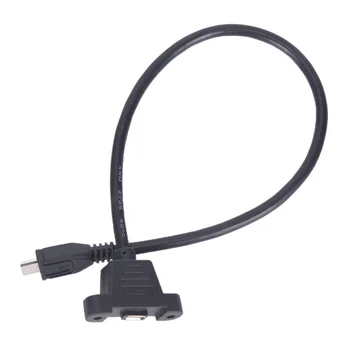 

Micro USB 2.0 Male Connector To Micro USB 2.0 Female Extension Cable With Screws Panel Mount Hole 30/50cm