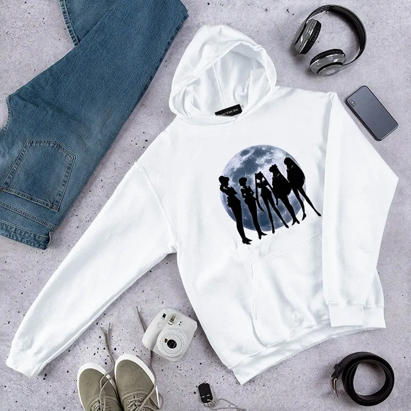 Sudaderas de mujer Сейлор Мун Kawaii Harajuku Толстовка женская забавная аниме кошка 90s корейский стиль кофты