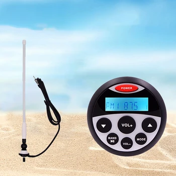 

Marine Radio Bluetooth Stereo Receiver Waterproof Car MP3 Player Boat Audio for Yacht ATV UTV Car + White FM AM rubber antenna
