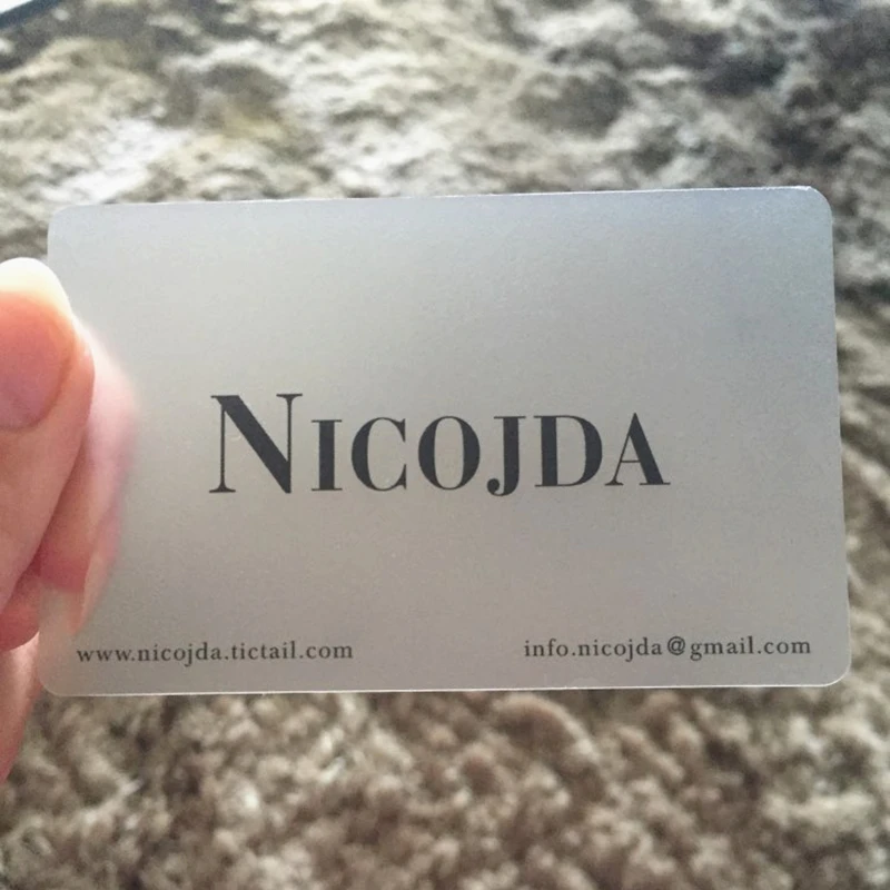 Transparent Visit Cards Business Card Printing Custom Clear frost 100pcs per Lot PVC Factory Glitte hologram Plastic Card